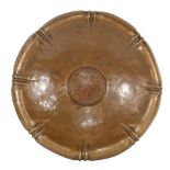 Harry Dixon, San Francisco, hammered copper charger, with original patina, and stamped on underside,