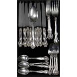 (lot of 35) Westmoreland sterling silver flatware service for eight in the "George and Martha"