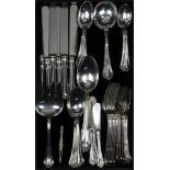(lot of 47) Gorham sterling silver flatware service for six in the "Norfolk" pattern, consisting
