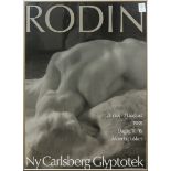 "Rodin," 1988, exhibition poster from the Ny Carlsbrg Glyptotek Museum, offset print, unsigned,