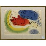 After Marc Chagall (French/Russian, 1887-1985), "L'Ecuyere (1926/27)," color lithograph, bears