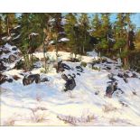 Barbara DiAnne Schmidt (American, 1944-2015), "Sierra Winter," oil on canvas, signed lower right,