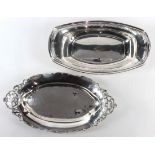 (lot of 2) Towle and Wallace sterling serving dishes, both with reticulated edges and and one with