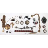 Collection of multi-stone, enamel, sterling silver, silver, gold-filled, metal jewelry and items