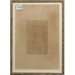 French School (20th century), Untitled (Nude), etching, plate signed indistinctly lower left,