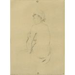 Berthe Morisot (French, 1841-1895), Etude de Nue, drypoint etching, unsigned, image: 5.5"h x 4"w,