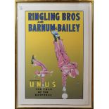"Incredible Unus, The Talk of the Universe," Ringling Bros and Barnum and Bailey poster, reprint