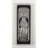 Isle of Man Elizabeth II Kublai Khan silver pendant bar, 1 Crown.