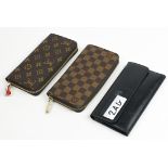 (lot of 3) Louis Vuitton and Gucci style wallets, conisting of (2) Louis Vuitton style long zipper