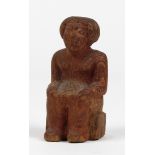 Miniature statuette of an Egyptian noble seated on a stool, possibly Old Kingdom, Fourth Dynasty,