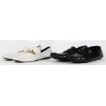 (lot of 2) Versace style and Louis Vuitton style men's loafers, consisting of a pair of size 46