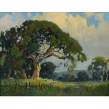 Percy Gray (American, 1869-1952), Marin Oaks, 1924, oil on canvas board, signed and dated lower