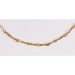 Natural gold nugget, 14k yellow gold-filled necklace Composed of (44) natural gold nuggets,