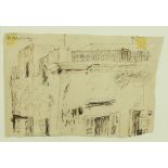 Pavel Tchelitchew (Russian, 1898-1957), Untitled (Hotel Street Corner), 1926, ink on paper, signed
