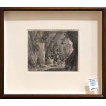 Devilish Temptations, lithograph, unsigned, 20th century, overall (with frame): 13"h x 15"w