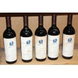 (lot of 5) 1991 Opus One red wine, each 750ml