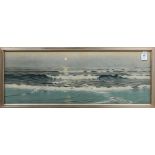 Alex Harrison (20th century), Moonlight on the Waves, pastel, signed lower right, overall (with