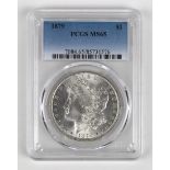 United States Morgan silver dollar, 1879, PCGS grading: MS 65