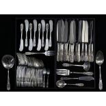 (lot of 78) Westmoreland sterling silver flatware service for fourteen in the "Milburn Rose"