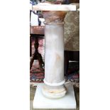 Victorian onyx pedestal, 39.5"h x 13.5"w