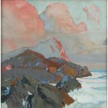 Karl Schmidt (American, 1890-1962), Untitled (Sunset Coastal Clouds), gouache, unsigned, museum