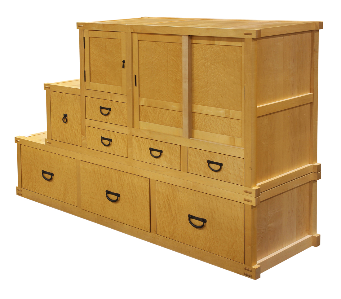 Berkeley Mills step tansu, in two parts, having a rectangular top, above the case with eight drawers - Image 2 of 8
