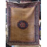 Persian Hamadan carpet, 4'1" x 5'7" possibly partial camel hair