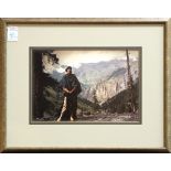 Woman in the Mountains, chromogenic print, unsigned, 20th century, overall (with frame): 16.5"h x