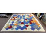 Indo handmade modern flatweave carpet, 10'4'' x 13'3"