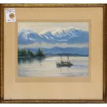 Nina Crumrine (American, 1889-1959), Alaska, pastel, signed lower left, overall (with frame): 13.