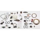 Collection of multi-stone, sterling silver, silver, metal jewelry and items Including a collection