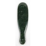 Maori style (New Zealand) jade carved war club (mere), 10.75"l