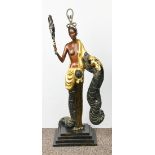 Erte Tirtoff (Russian/French, 1892-1990), "Bamboo," 1988, painted bronze sculpture, signed on