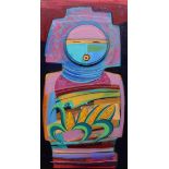 (lot of 2) Tony Abeyta (American, b. 1965), "Corn Dancer I and II," acrylics on canvases, eaxh