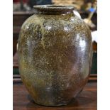 Japanese pottery vase, 16"h x 12"w