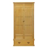 Berkeley Mills custom maple portfolio cabinet, the handcrafted form having two doors accented with