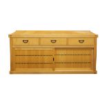 Berkeley Mills tansu desk, the handcrafted form having a rectangular top, above hinged door with