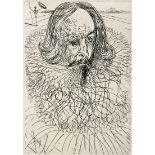 After Salvador Dali (Spanish, 1904-1989), "Cervantes," etching, signed in plate lower left,