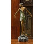 After Pierre Le Faguays (French, 1892-1962), Art Deco Dancer, bronze sculpture on marble base,