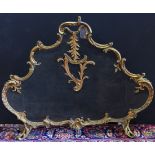 Rococo style bronze fire screen, 38"h x 47"h