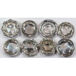 (lot of 8) Associated sterling silver bon bon bowls, makers include Wallace and Gorham, largest 5.