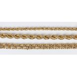 (Lot of 3) 14k yellow gold and metal bracelets Including 1) 14k yellow gold, 7.6 mm double link,