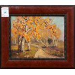 Arthur M. Hazard (American, 1872-930), Trees in Bloom oil on canvas board, signed lower left,