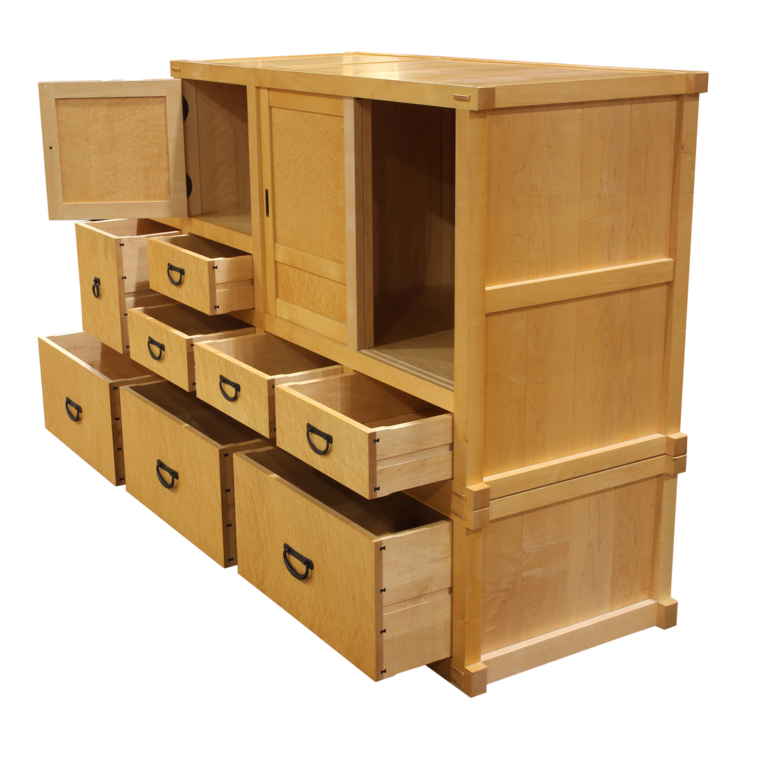 Berkeley Mills step tansu, in two parts, having a rectangular top, above the case with eight drawers - Image 5 of 8