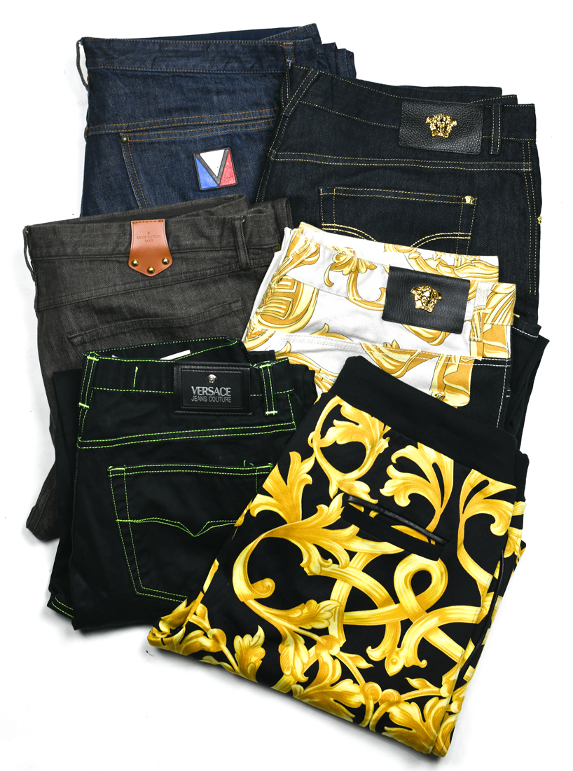 (lot of 13) Versace and Louis Vuitton clothing group, consisting of (2) pairs of Louis Vuitton denim - Image 3 of 9