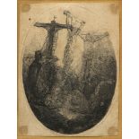 Rembrandt van Rijn (Dutch, 1606–1669), "Christ Crucified Between Two Thieves," 1641, drypoint