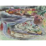 Erle Loran (American, 1905–1999), "Bolinas," mixed media on paper, signed lower right, sight: 8.5"