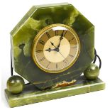 Art Deco mantle clock, having an onyx case, 10"h