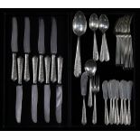 (lot of 45) Wallace sterling silver flatware service for eight in the "Normandie" pattern,