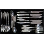 (lot of 21) Oneida sterling partial flatware service consisting of (5) dinner forks, (4) salad